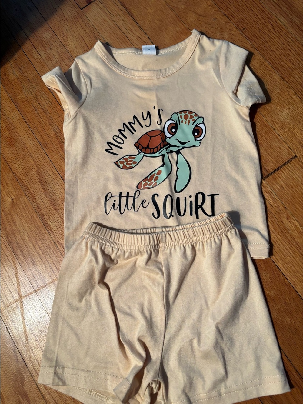 Shein kids Beige 'Mommy's Little Squirt' casual set